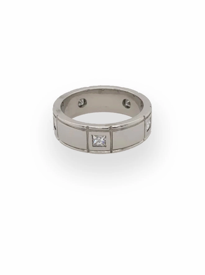Platinum Band with Diamonds