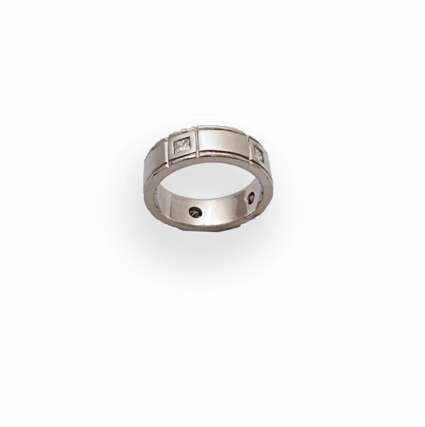 Platinum Band with Diamonds