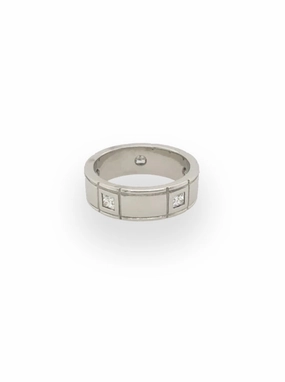 Platinum Band with Diamonds