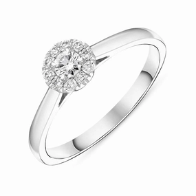 Platinum Brilliant Cut 0.20ct Diamond Round Ring