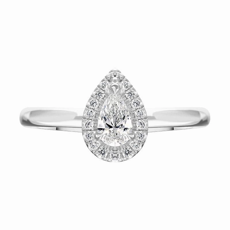Platinum Brilliant Cut 0.39ct Diamond Pear Ring