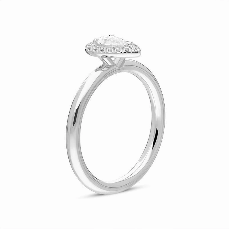 Platinum Brilliant Cut 0.39ct Diamond Pear Ring
