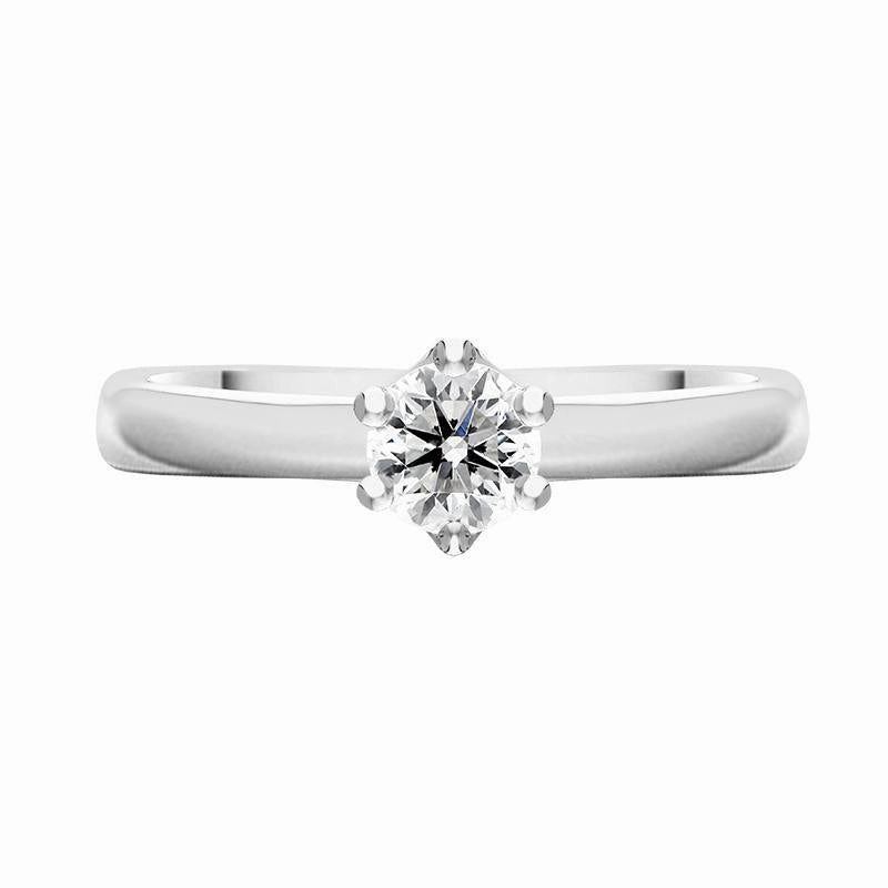 Platinum Brilliant Cut 0.42ct Diamond Trellis Set Solitaire Ring