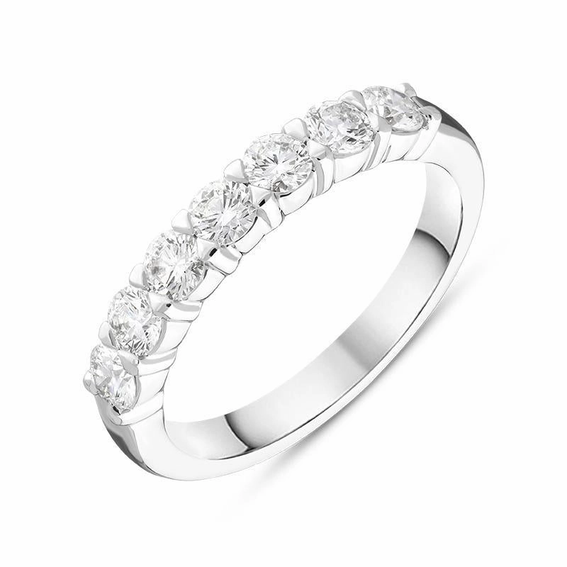 Platinum Brilliant Cut 0.80ct Diamond Half Eternity Ring