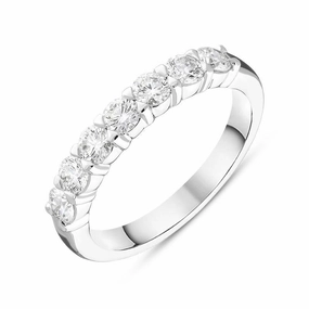 Platinum Brilliant Cut 0.80ct Diamond Half Eternity Ring