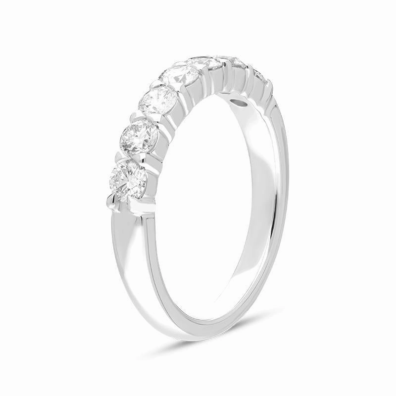 Platinum Brilliant Cut 0.80ct Diamond Half Eternity Ring