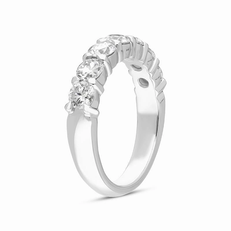 Platinum Brilliant Cut 1.52ct Diamond Half Eternity Ring