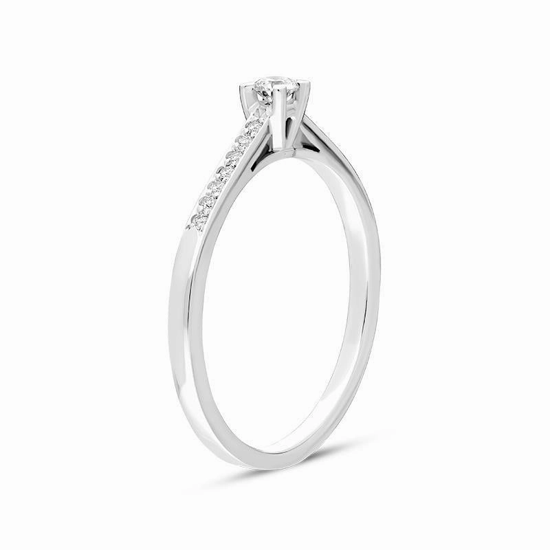Platinum Brilliant Cut Diamond Shoulder Solitaire Ring