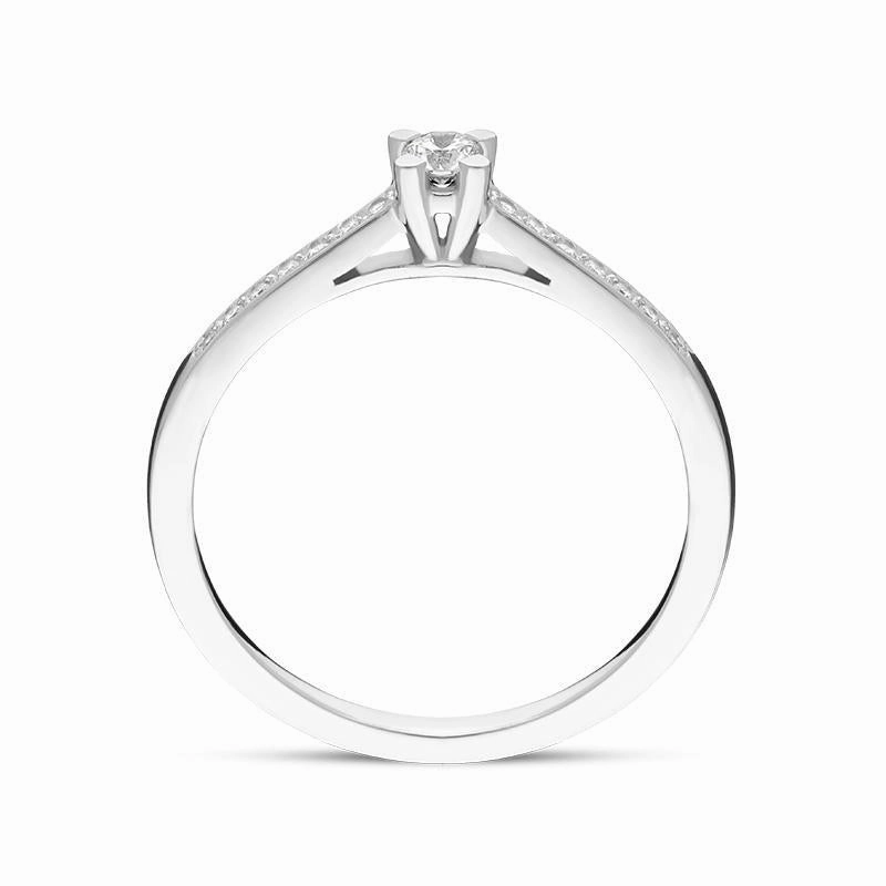 Platinum Brilliant Cut Diamond Shoulder Solitaire Ring