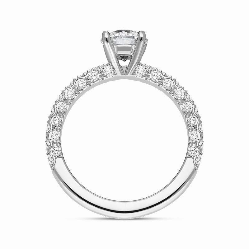 Platinum Diamond Certified Solitaire Shoulder Set Ring