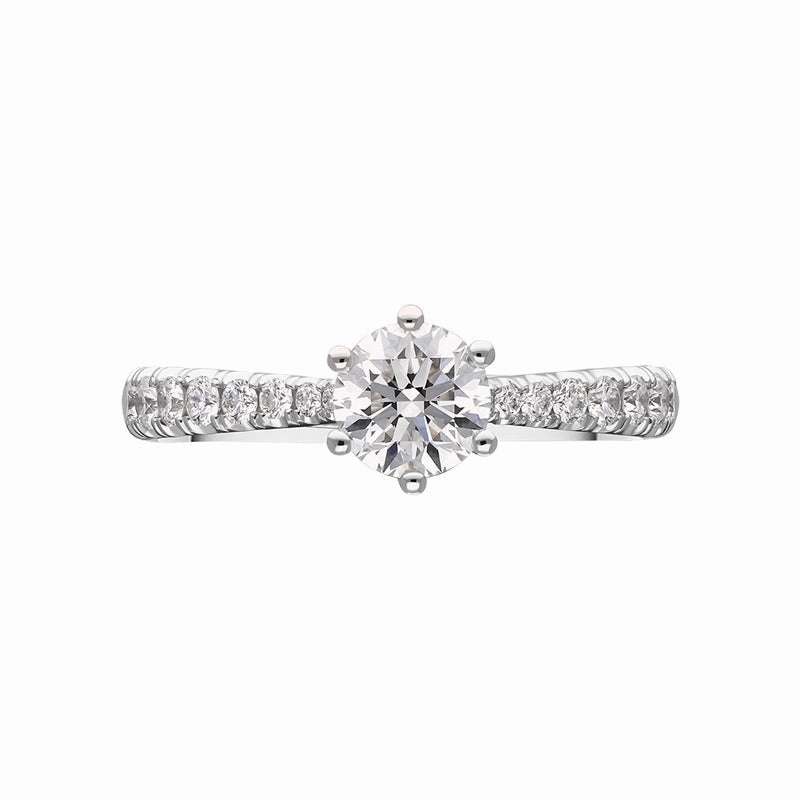 Platinum Diamond Certified Solitaire Shoulder Set Ring