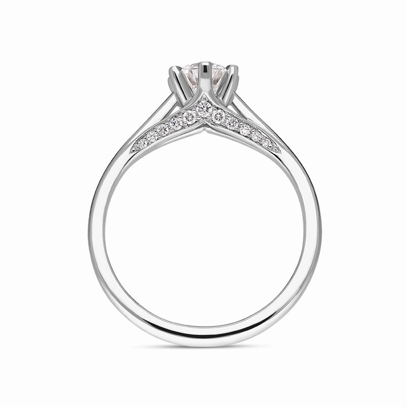 Platinum Diamond Certified Solitaire Shoulder Set Ring