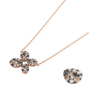 Ponte Vecchio 18ct Rose Gold 0.82ct Coloured Diamond Pave Necklace