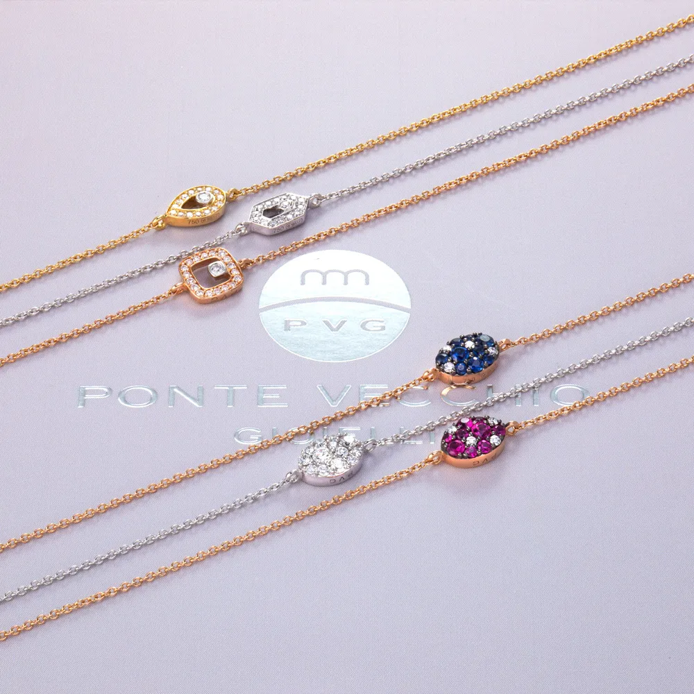 Ponte Vecchio 18ct Rose Gold Diamond Chain Bracelet