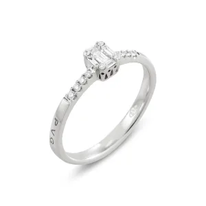 Ponte Vecchio Benvenuto 18ct White Gold 0.20ct Diamond Baguette Cluster Ring