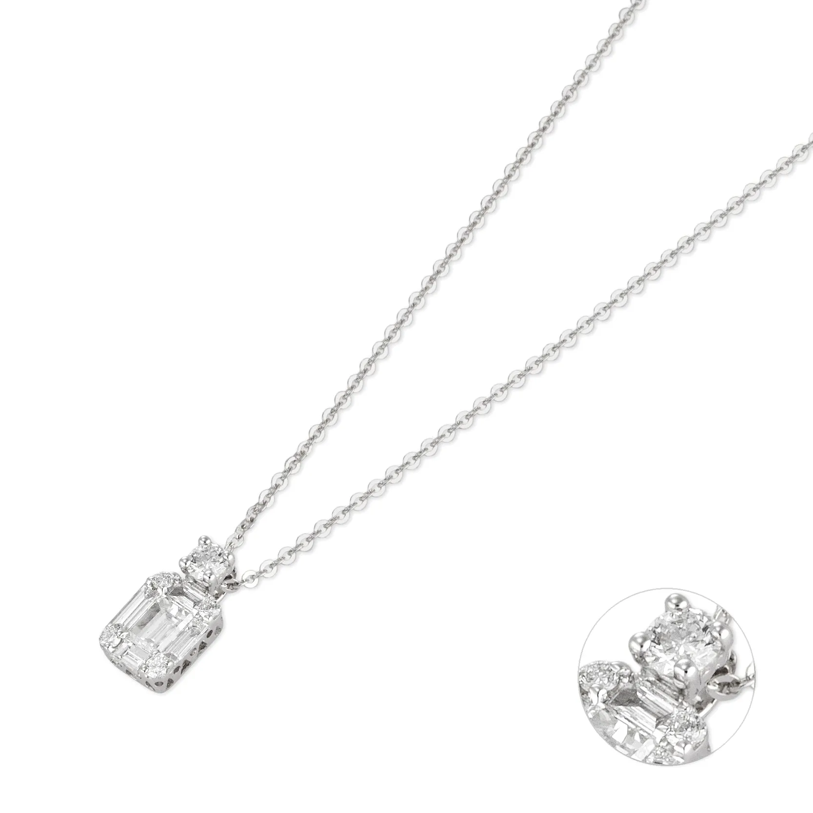 Ponte Vecchio Benvenuto 18ct White Gold 0.39ct Diamond Pendant Necklace D