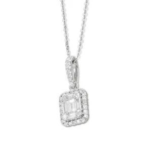 Ponte Vecchio Benvenuto 18ct White Gold 0.42ct Diamond Cluster Necklace