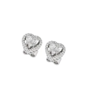 Ponte Vecchio Benvenuto 18ct White Gold 0.72ct Diamond Heart Earrings