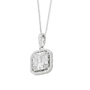 Ponte Vecchio Benvenuto 18ct White Gold 1.07ct Diamond Cluster Necklace