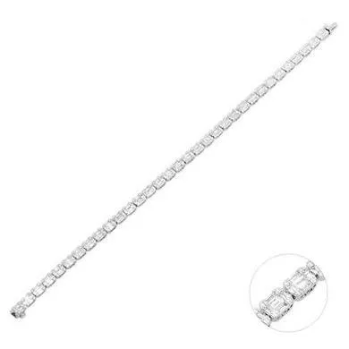 Ponte Vecchio Benvenuto 18ct White Gold 4.21ct Diamond Tennis Bracelet