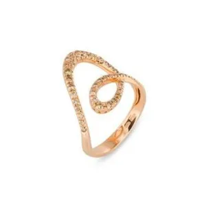 Ponte Vecchio Botticelli 18ct Rose Gold 0.71ct Diamond Swirl Ring
