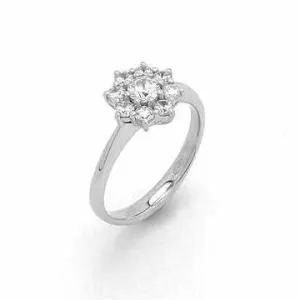 Ponte Vecchio Eternity 18ct White Gold 0.64ct Diamond Floral Cluster Ring