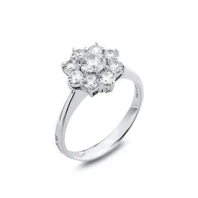Ponte Vecchio Eternity 18ct White Gold 1.21ct Diamond Floral Cluster Ring