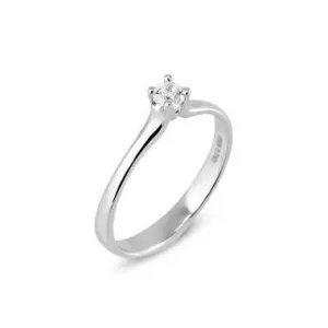 Ponte Vecchio Love Promise 18ct White Gold 0.10ct Diamond Solitaire Ring