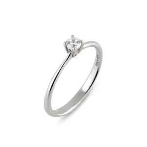 Ponte Vecchio Love Promise 18ct White Gold 0.10ct Diamond Solitaire Ring