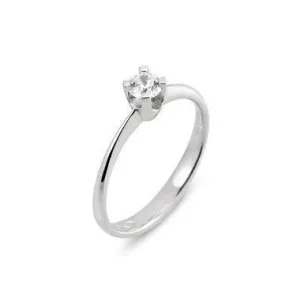 Ponte Vecchio Love Promise 18ct White Gold 0.25ct Diamond Solitaire Ring