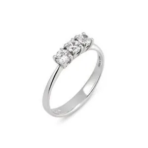 Ponte Vecchio Love Promise 18ct White Gold 0.45ct Diamond Trilogy Ring