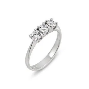 Ponte Vecchio Love Promise 18ct White Gold 0.75ct Diamond Trilogy Ring