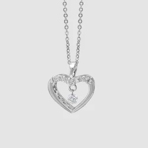 Ponte Vecchio Necklace Heart Diamond 18ct White Gold
