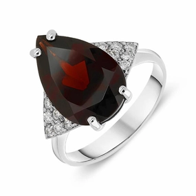 Ponte Vecchio 18ct White Gold 6.70ct Garnet Diamond Ring