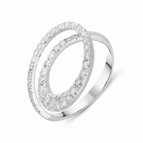 Ponte Vecchio Botticelli 18ct White Gold 0.45ct Diamond Swirl Ring D