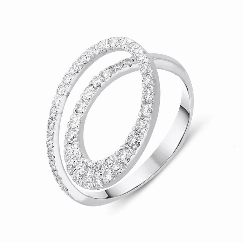 Ponte Vecchio Botticelli 18ct White Gold 0.45ct Diamond Swirl Ring D
