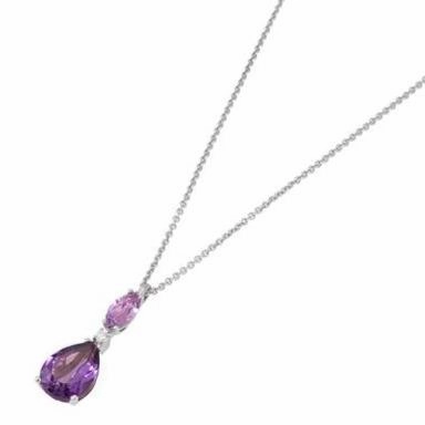 Ponte Vecchio Iris 18ct White Gold 2.03ct Amethyst Diamond Necklace