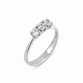 Ponte Vecchio Love Promise 18ct White Gold 0.39ct Diamond Trilogy Ring