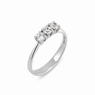 Ponte Vecchio Love Promise 18ct White Gold 0.39ct Diamond Trilogy Ring