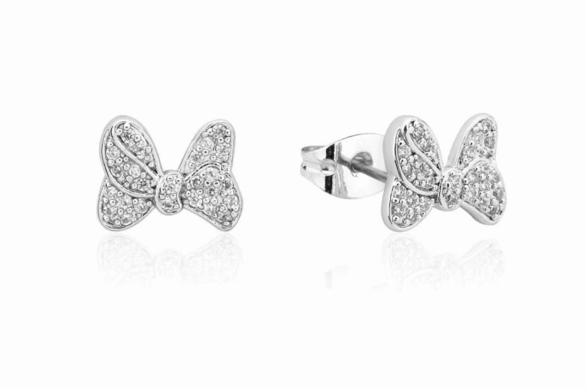 Precious Metal Minnie Mouse CZ Bow - Earrings & Necklace