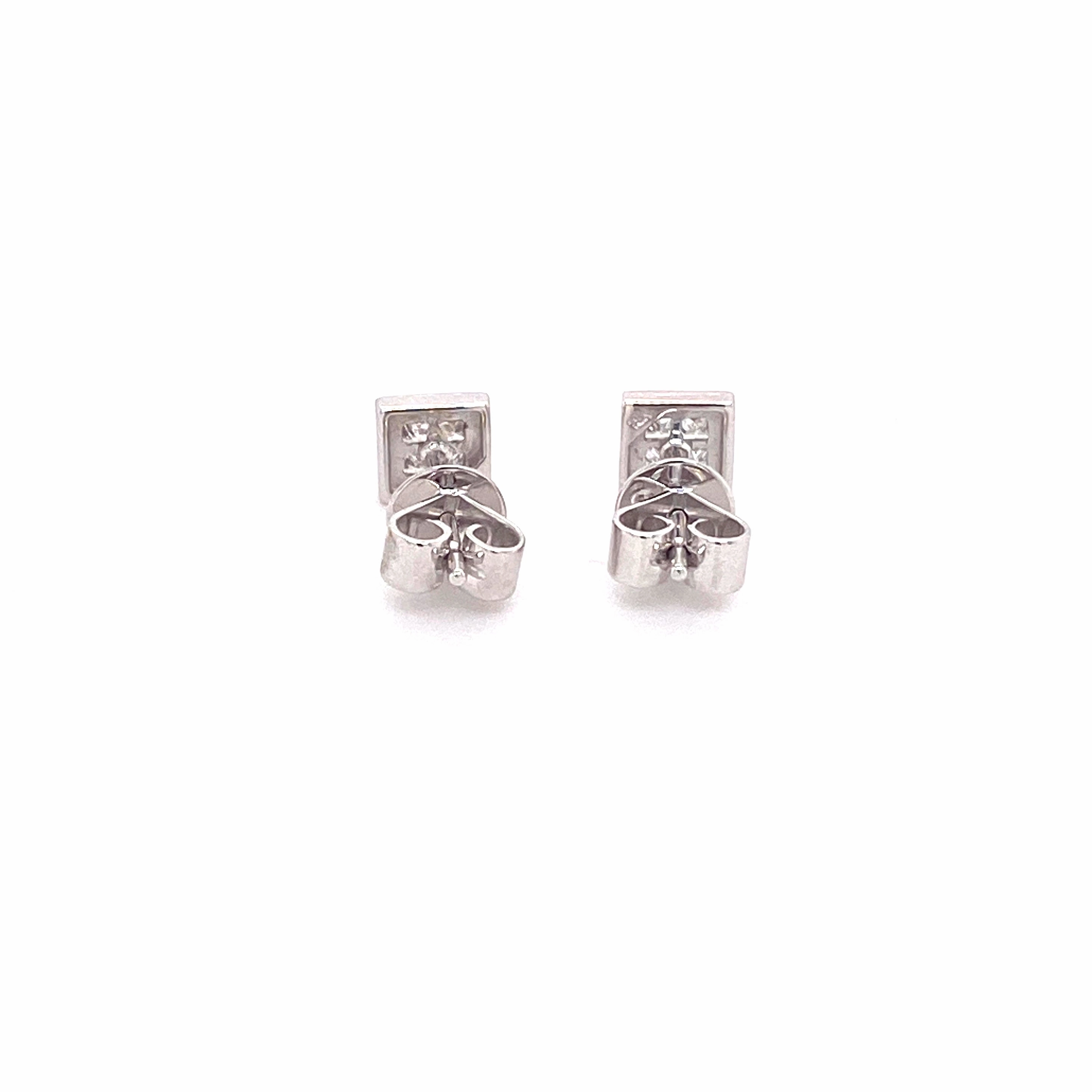 Princess Cut 18ct Whitegold Stud Earrings