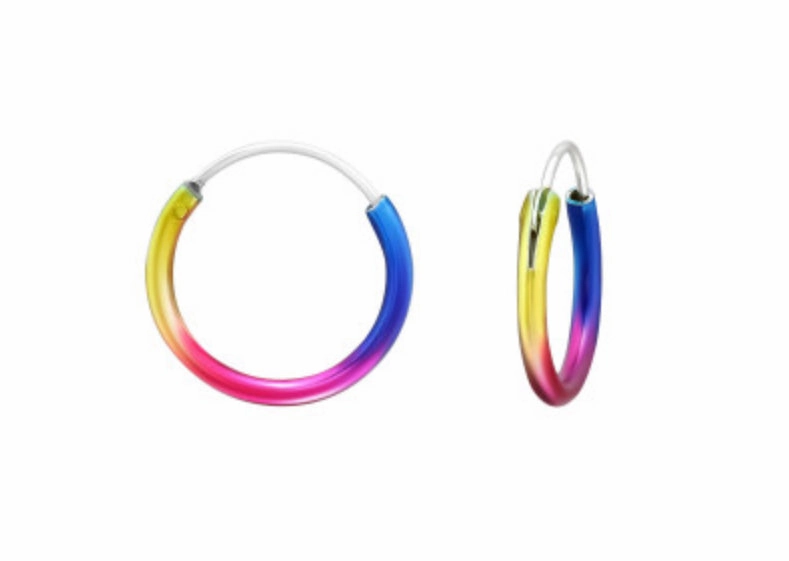 Rainbow Ear Hoops Sleepers