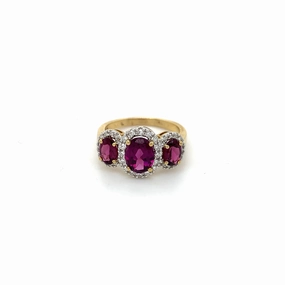 Rhodolite Trilogy Ring