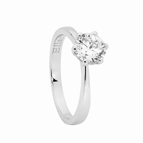 Ring - SS WH CZ 7mm Solitaire Ring