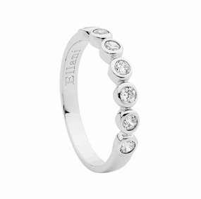 Ring - White CZ Bezel Set Silver Ring