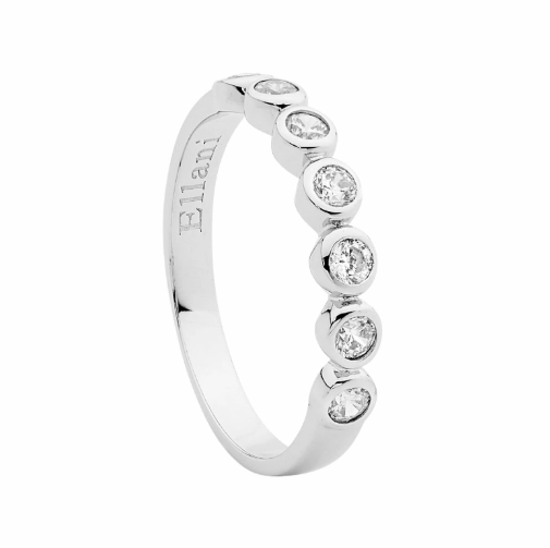 Ring - White CZ Bezel Set Silver Ring