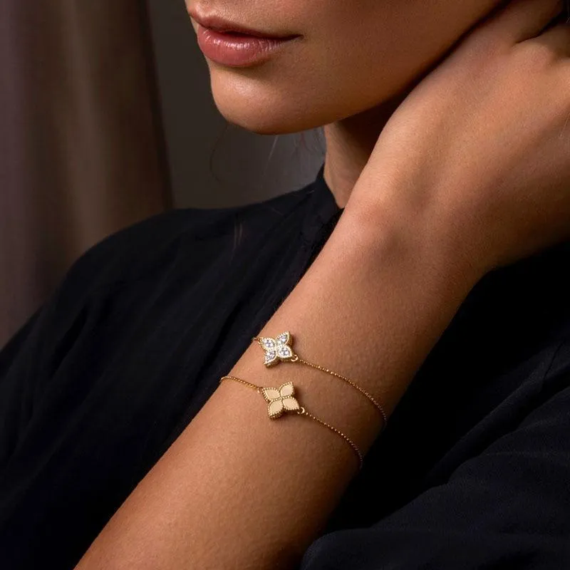 Roberto Coin Princess Flower 18ct White Gold Diamond Bracelet