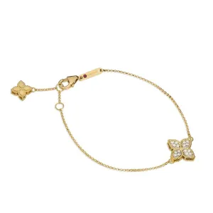 Roberto Coin Princess Flower 18ct Yellow Gold Diamond Bracelet