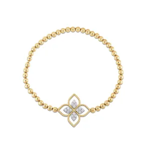 Roberto Coin Princess Flower Dubai 18ct Yellow Gold Diamond Bracelet D