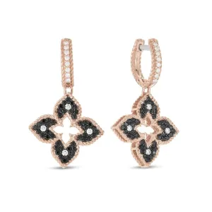Roberto Coin Venetian Princess 18ct Rose Gold Black Diamond Drop Earrings